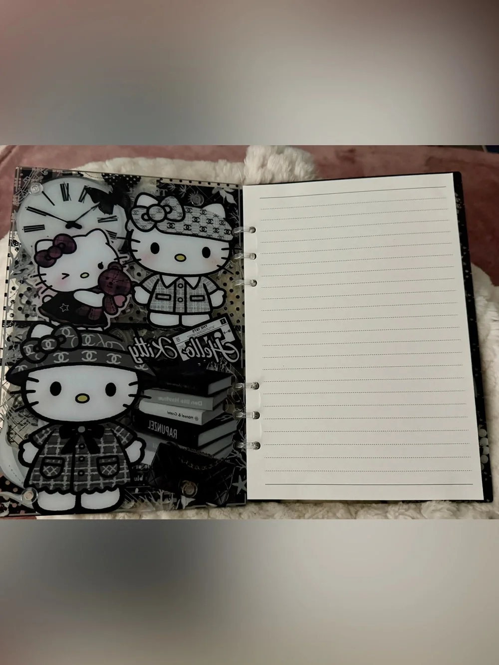 Hello Kitty Black & White Character A5 Shaker Notebook
